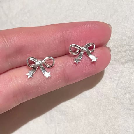 Ribbon mini star pierce【R0527】