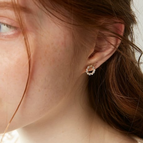 Circle ribbon pierce【R0377】