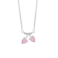 Pink cherry necklace【R0444】