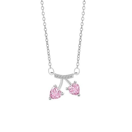 Pink cherry necklace【R0444】
