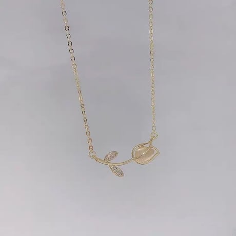 Clear Tulips necklace【R0054】