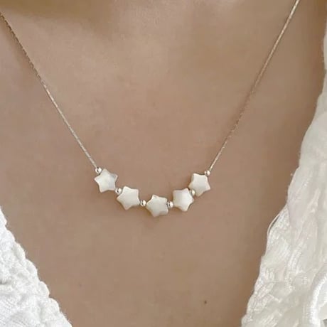 Pearl star necklace【R0439】