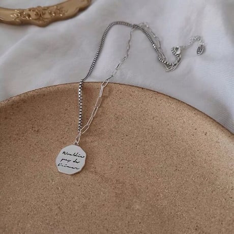 Silver medal necklace【R0027】