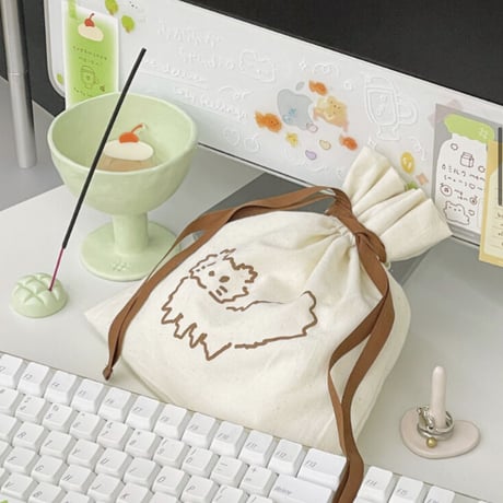 Hookka Hookka Studio びっくりした子ねこ 巾着ポーチ【K0015】
