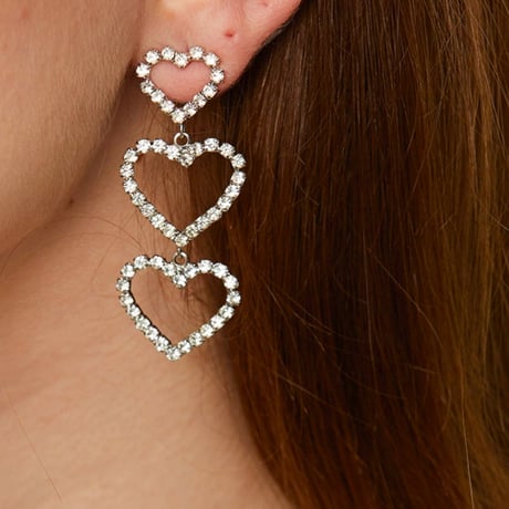 Three heart earring【R0421】