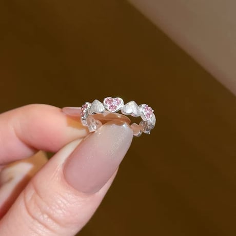 Pink heart etermity ring【R0512】