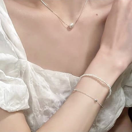 2way pearl line bracelet【R0361】
