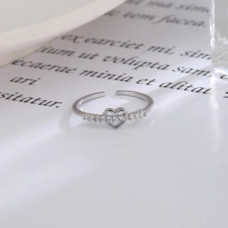 Heart line stone ring【R0344】
