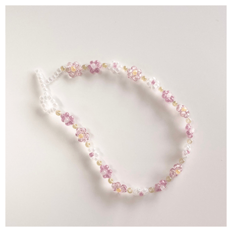 clear flower bracelet【R0036】