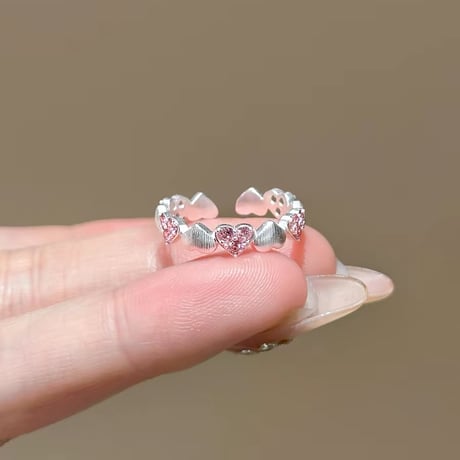 Pink heart etermity ring【R0512】