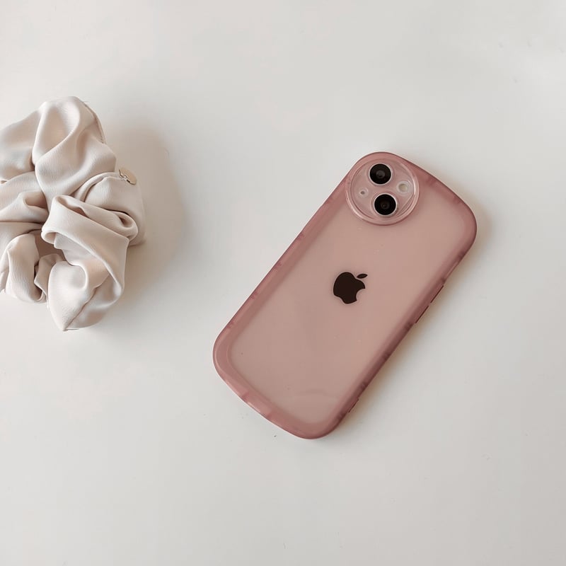 ピンク iPhone用ケース❤️ ピンク系】水玉 ドット柄 ピンクハート HAPPY DAY クリア スマホ