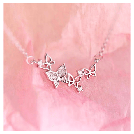 Butterfly line necklace【R0131】