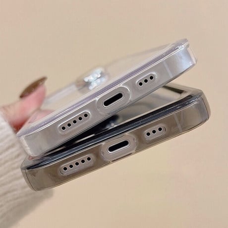 シルバーワンポイントハートスマホケース【C0137】