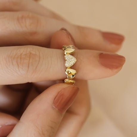 Onepoint bright heart ring【R0384】