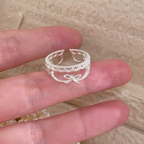 Ribbon tiara ring【R0404】