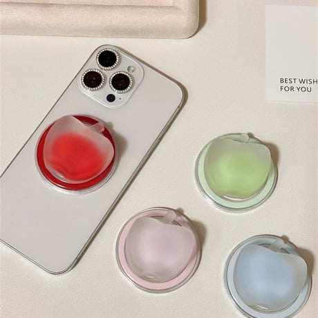 クリアアップルMagSafeスマホグリップ【S0107】