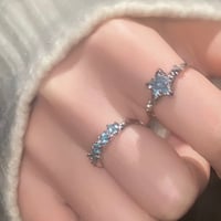 Blue star & line stone ring【R0488】