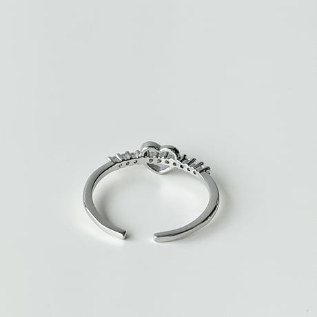 Heart line stone ring【R0344】