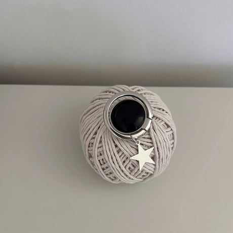 Star plate & natural stone smartphone key ring【S0022】