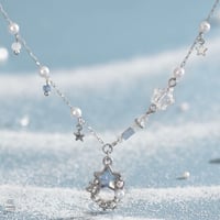 Star pearl charm necklace【R0501】