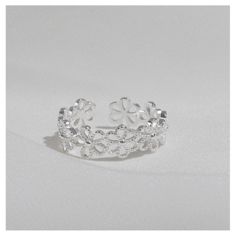 Flower tiara silver ring【R0186】