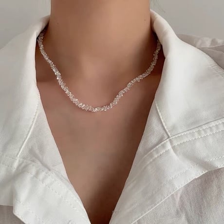 Clear beads necklace【R0173】