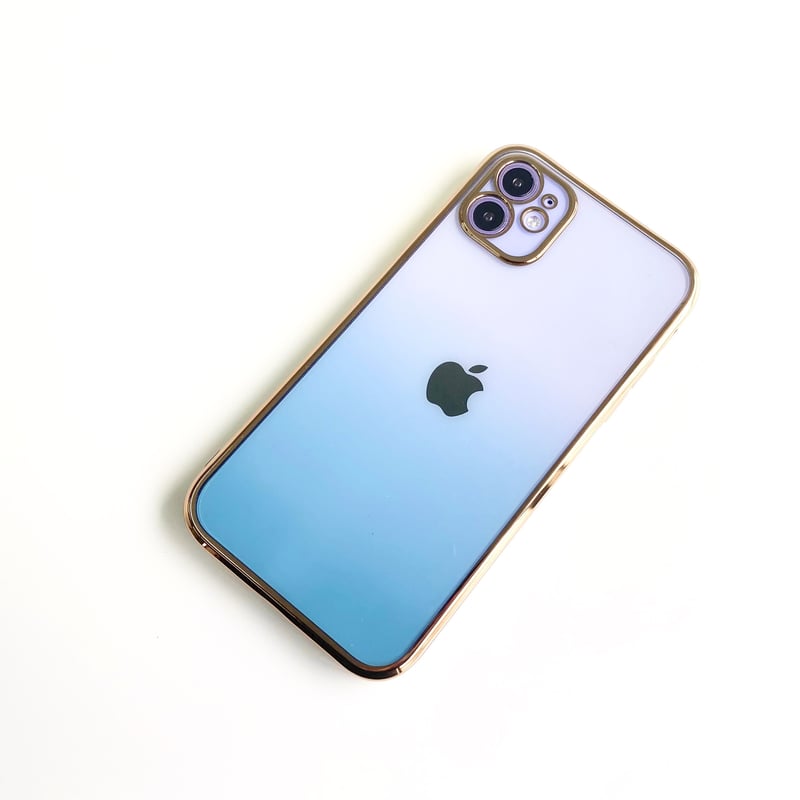 iPhone グラデーション紫 本体 iPhone 15用 グラデーションハイブリッドケース [パープル