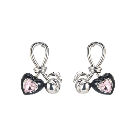 Cherry heart earring【R0428】