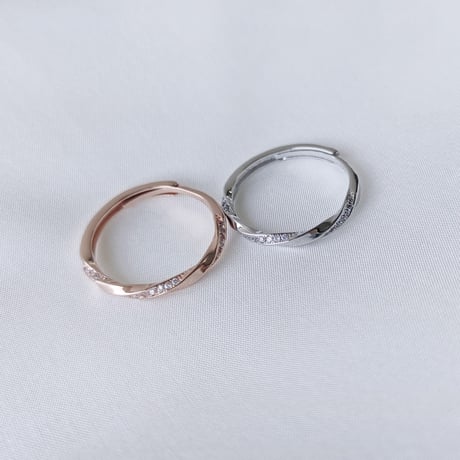 Twist line stone ring【R0341】