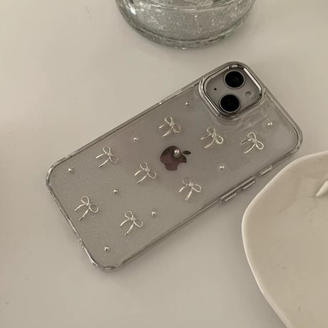 シルバーリボンドットケース【C0417】