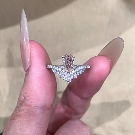Tiara pink stone ring【R0510】
