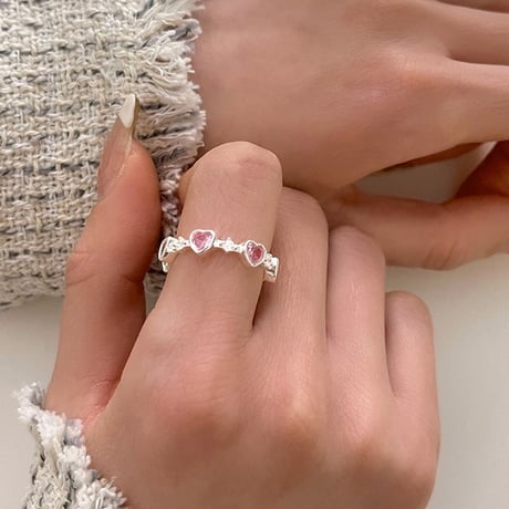 Cute pink stone ring【R0409】
