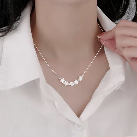 Pearl star necklace【R0439】