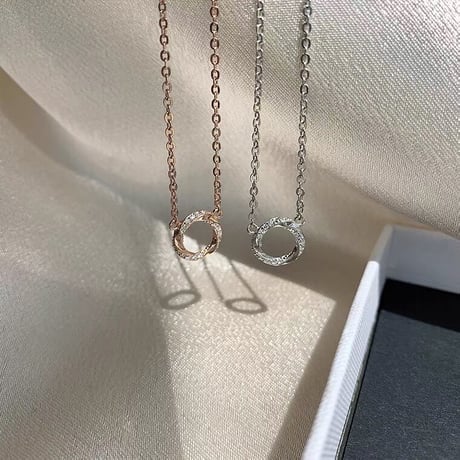 Twist circle necklace【R0078】