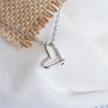 Cross heart necklace【R0061】