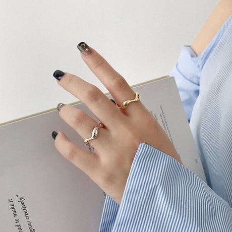 wave cuff ring【R0120】