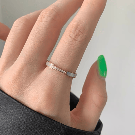 Shell bright stone ring【R0163】