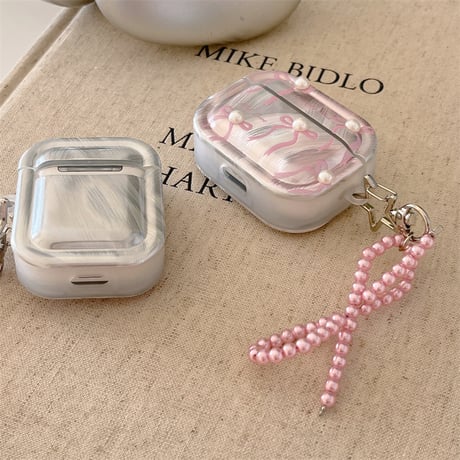 Ribbon pearl airpodsケース【P0072】
