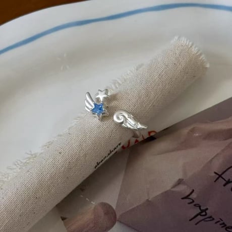 Angel blue star ring【R0489】