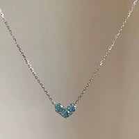 Blue heart simple necklace【R0495】