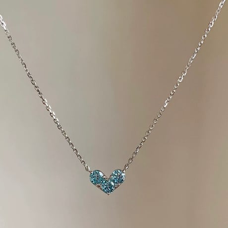 Blue heart simple necklace【R0495】