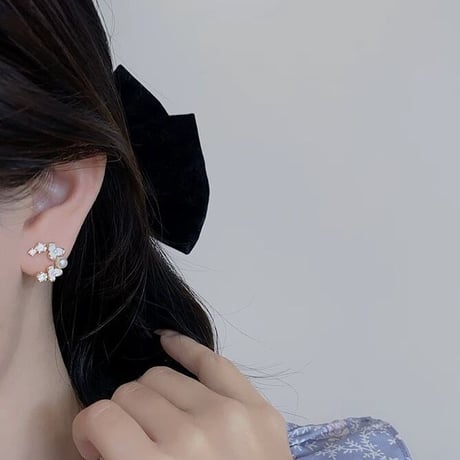 Flower pearl earrings 【R0367】