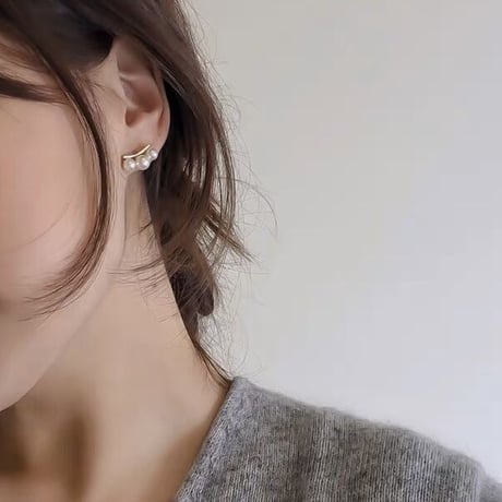 パール ライン ピアス【R0316】