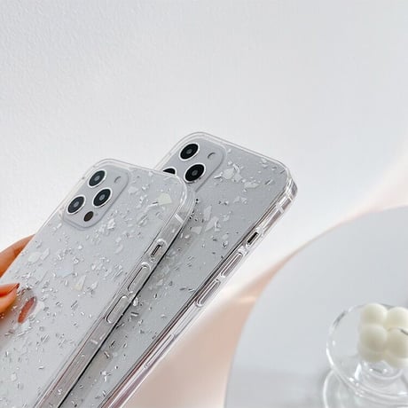 シルバーグリッター♡スマホケース【C0077】