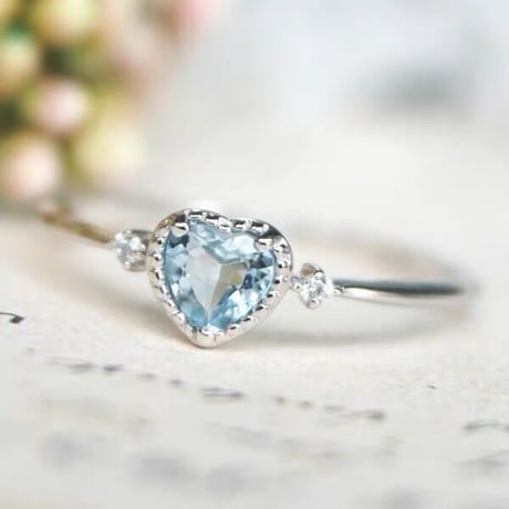 Blue heart ring【R0318】