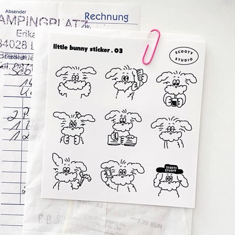 Scooty Studio little bunnyステッカー2枚入り【K0022】