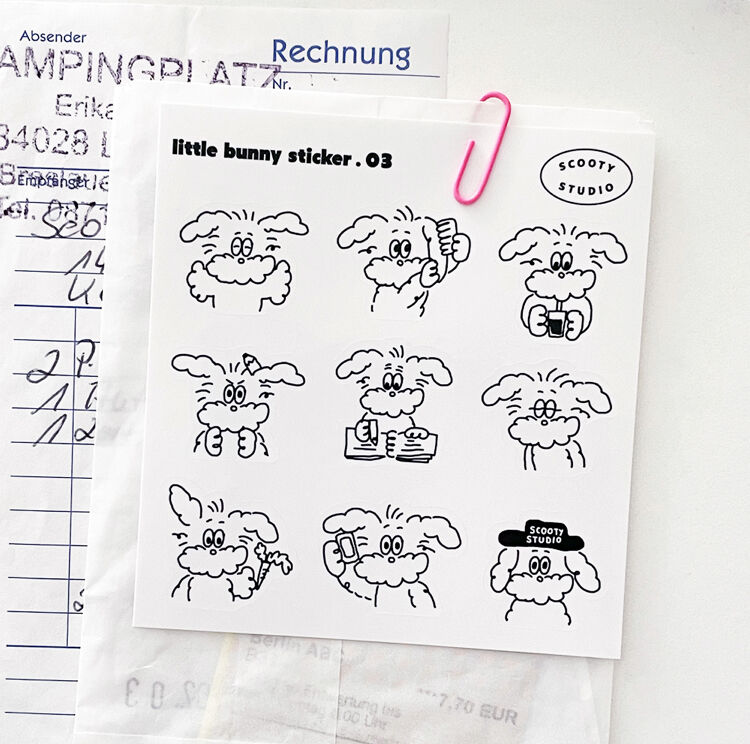 Scooty Studio little bunnyステッカー2枚入り【K0022】 | MOA