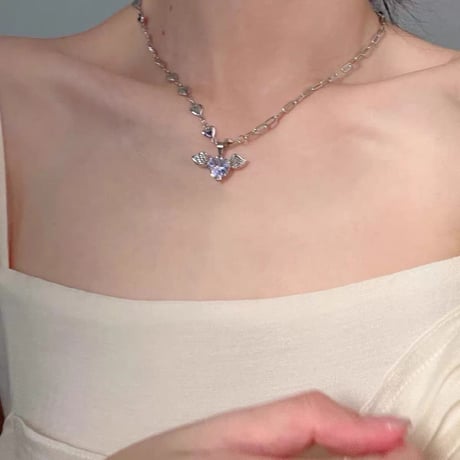 Angel heart chain necklace【R0490】