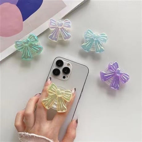 リボンハートスマホグリップ【S0103】
