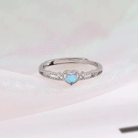 Aurora heart cuff ring【R0373】
